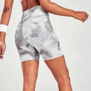 Nike Womens Dri-FIT Tie Dye Biker Shorts Grey White Cloud Print XL RN56323